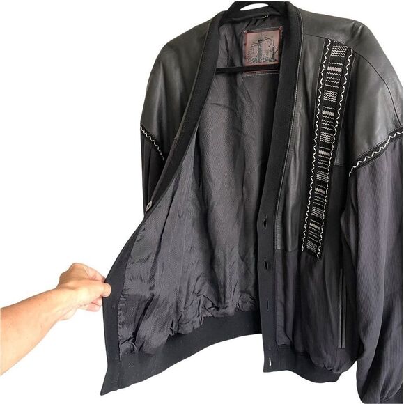 TORRAS Spain Leather Lightweight Bomber Jacket Black 56 EU - Picture 4 of 8